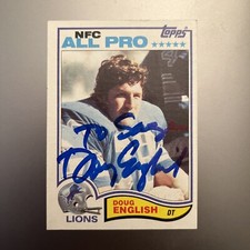 DOUG ENGLISH 1982 TOPPS AUTOGRAPHED SIGNED AUTO FOOTBALL CARD ALL PRO