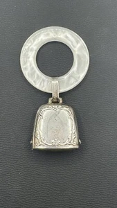 Webster Sterling Silver 925 Baby Rattle MOP Mother Pearl Teething Ring #4 - Picture 1 of 8