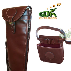 GUARDIAN CUERO MARRÓN OSCURO ESCOPETA DESLIZABLE Y BOLSA DE CARTUCHO, BOLSA DE CARCASA, SOPORTE - Imagen 1 de 6