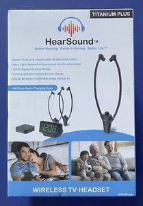 HearSound Titanium Plus Digital Wireless TV Headset System Model HSTITMPLUS NEW - Picture 1 of 12