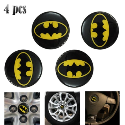 4x Caballero Oscuro Batman Logo Coche Rueda Centro Tapacubos Insignia Calcomanía Pegatinas 56.5mm Foto 1 de 4