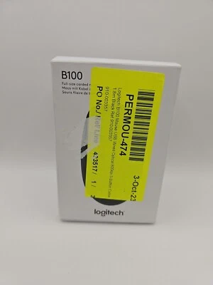 GENUINE LOGITECH FULL SIZED CORDED USB OPTICAL MOUSE B100 PLUG & PLAY COMPATIBLE - Image 1 of 4