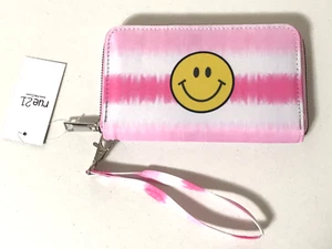Women's rue21 Wristlet Wallet with Yellow Face Pink Tie-Dye NEW - Picture 1 of 7