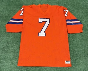 Sand Knit Denver Broncos John Elway NFL Football Jersey Size XL Throwback Orange - Picture 1 of 7