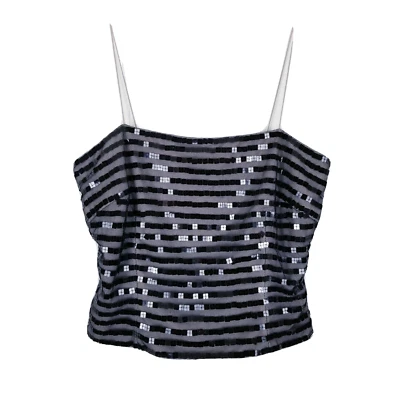 Blusa de lantejoulas Kay Unger tamanho 4 feminina preta nude malha fecho com zíper - Imagem 1 de 4