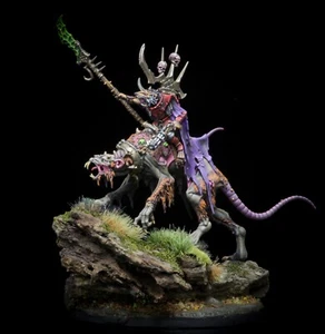 Pro Painted Warhammer Age Of Sigmar Skaven CLAWLORD ON GNAW-BEAST - Picture 1 of 7