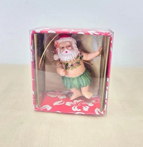 Vintage Coca Cola Hawaiian Christmas Santa Hula Ornament 3" New 2005 - Picture 1 of 7