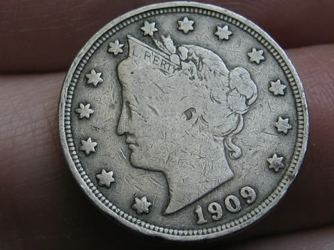 1909 Liberty Head V Nickel 5 Cent Piece- Fine/VF Details Cover
