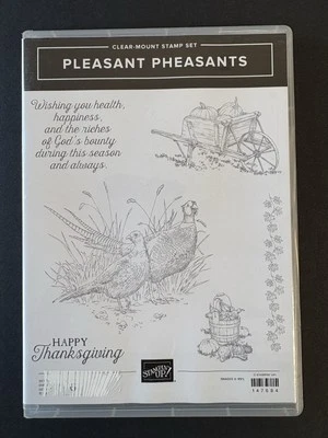 Stampin Up Pleasant Pheasants carrinho outono conjunto de 6 carimbos de borracha aderentes - Imagem 1 de 4