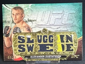 2014 Alexander Gustafsson UFC TOPPS MEMORABILIA RELIC “ SLUGGIN SWEDE “ SP # /18 - Picture 1 of 3