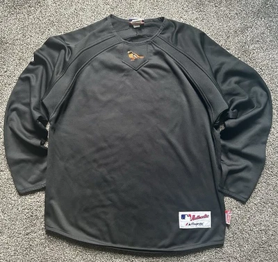 Camisa masculina Baltimore Orioles XL preta MLB Majestic base térmica manga longa - Imagem 1 de 4