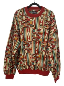 Vintage Structure Men’s Pullover Sweater Coogi Style Fall Colors Wool Grandpa XL - Picture 1 of 14