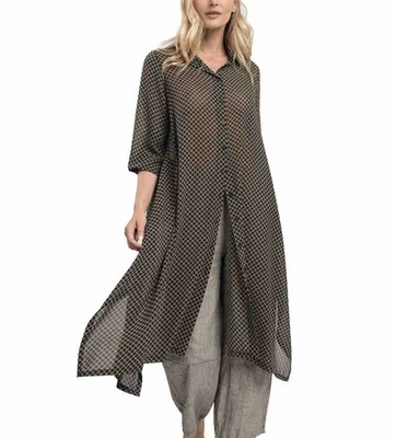 Túnica Alembika Big Island de gasa con estampado de cadena transparente boho capas talla 3 (M) Foto 1 de 4