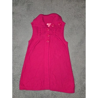 Chaleco Suéter Tejido J.Khaki Niñas Talla M Rosa Botón Frontal Sin Mangas Usado en Excelente Condición Foto 1 de 4