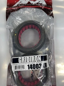 AKAGRIDIRON 1:8 Buggy Tires W/Red insert Soft Longwear # 14003XR - Picture 1 of 2