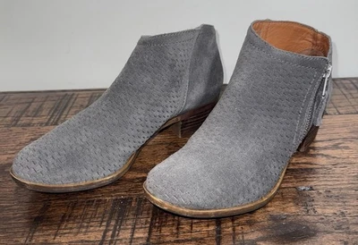 Botas Luck Brand Mujer Tobillo Gamuza Cuero Gris Talla 8M Zapatos Foto 1 de 4