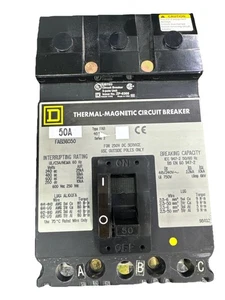 Disyuntor Square D I-Line FAB36050 50 Amp 480/600 Voltios 3 Polos FAB 50A - Imagen 1 de 10