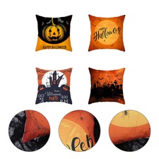 4Pcs Halloween Themed Pillow Case Decorative Spider Pattern Cushion Cover