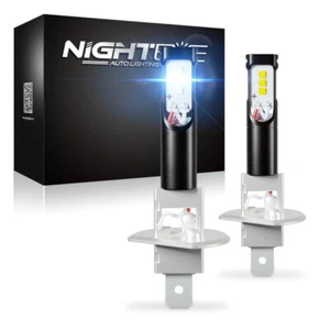 NIGHTEYE H1 LED Fog Light Driving DRL Bulbs Kit 160W 6000K Super Bright White 2x - Picture 1 of 14