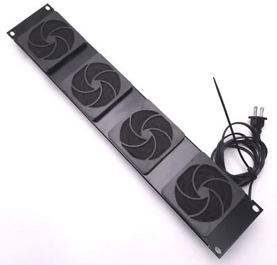 19" Rack Mount 2U Cooling Assembly w/4x Fantec F8038B1HTA 80mm x 38mm 120VAC - Image 1 of 4