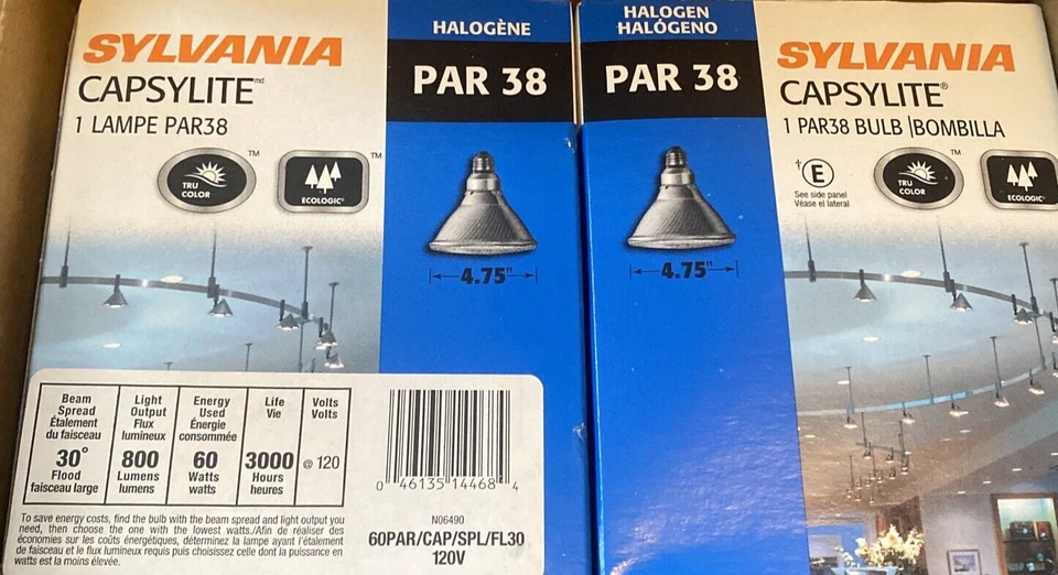 2 PCS SYLVANIA CAPSYLITE PAR38 LARGE Light Bulbs SPOT LIGHT LAMP 4.75" wide - Image 1 of 4