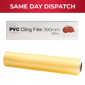 "Rollo de película adhesiva transparente para catering para proteger los alimentos del polvo 300 mm x 300 m 12" - Imagen 1 de 8