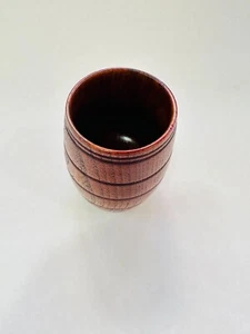Natural Handmade Wood Parrel Shaped Mug Retro Solid Wood Drinking Cup Gift - Picture 1 of 5