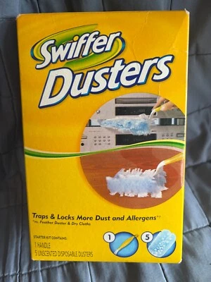 KIT ESPANADOR SWIFFER COM 1 ALÇA E 5 ESPANADORES DESCARTÁVEIS SEM PERFUME - NOVO - Imagem 1 de 2