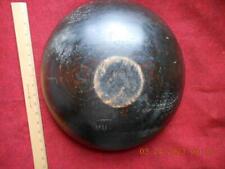 Antique Primitive Carved Wood Dough Bowl Black Paint 15 inches