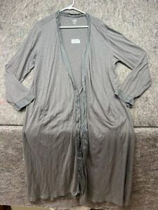 Eileen Fisher Sleepwear Gray Robe Silk Organic Cotton Garnet Hill Small