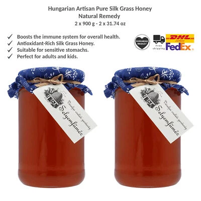 Hungarian Artisan Pure Silk Grass Honey from Beekeepers, Mezbarlang 900gx2 - Image 1 of 2