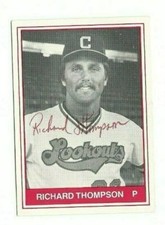 Rich Thompson 1982 TCMA Chattanooga Lookouts signed auto autographed card 