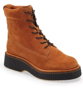 Bota de Combate Rag & Bone Sloane Gamuza Cuero Con Cordones en Canela Óxido Talla 38/7.5 - Imagen 1 de 8