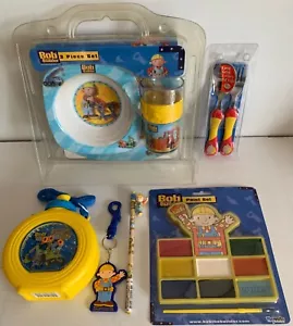 Bob the Builder 9 Pcs - DINNER PLATE BOWL CUP CUTLERY CANTEEN PAINT PENCIL KEY - Picture 1 of 7