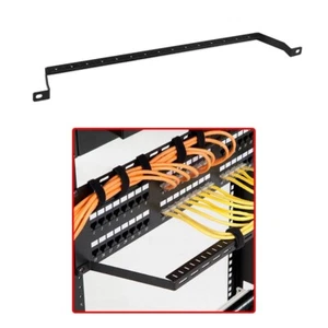 19" Cable Management Bar Panel Space Saver Rear Support Rack Data Cabinet Steel - Picture 1 of 10