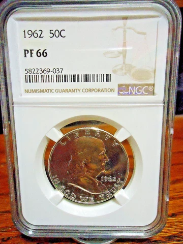 1962 Franklin Silver Half Dollar  50C - NGC PF 66 Cover