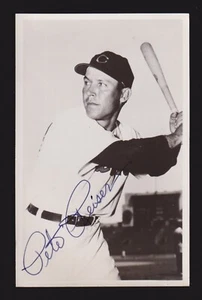 1952 Pete Reiser Indians firmado 3-1/2 x 5-1/2 foto postal autógrafo de autenticidad #1 - Imagen 1 de 1