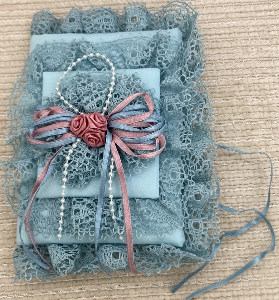 Альбом с картинками ручной работы из ткани и кружева для фотографий 3,5 x 5 дюймов мягкая лента розы - Изображение 1 из 4