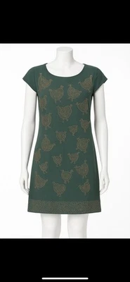 Vestido recto Custo Barcelona verde adornado para mujer talla 36 estrás con cuentas Foto 1 de 4