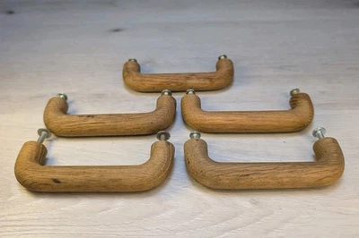 (Lot of 5) Vintage Cabinet Door Drawer Handles Pulls MCM Mid Century Modern WOOD - Image 1 of 4
