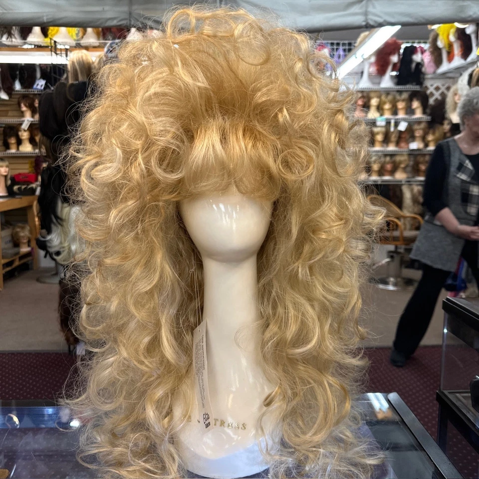 AWESOME WIGS natural wavy hair clearance vegas girl wigs curly blonde - Image 1 of 1
