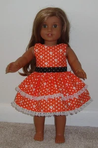 Bambola 18" Halloween arancione stampa fantasmi e vestito pizzo (adatta a ragazza americana) - Nuova! - Foto 1 di 1