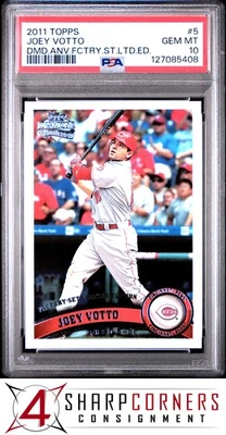 2011 TOPPS DIAMOND ANNIVERSARY LIMITED EDITION #5 JOEY VOTTO REDS PSA 10 - Image 1 of 3