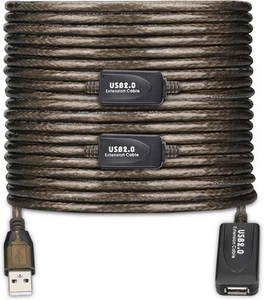 LDKCOK USB 2.0 Type A Mâle vers A Femelle Active 100FT, Transparent Noir - Photo 1/7