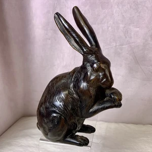 Japanese Bronze Meiji Usagi Rabbit Sculpture - Picture 1 of 18