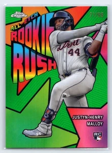 Béisbol Topps 2025 cromado. JUSTIN-HENRY MALLOY "ALL-ETCH ROOKIE RUSH" VERDE/99 - Imagen 1 de 2