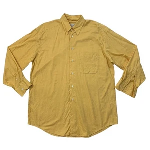 Vintage Ermenegildo Zegna Shirt Mens S Small Sunflower Yellow Stripe Classic Fit - Picture 1 of 10