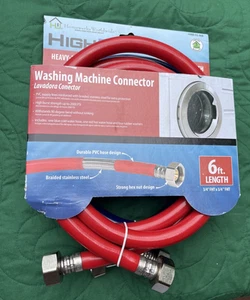 (2 Stück) Homewerks Waschmaschine Füllschlauch rot/blau 6' HRBFIL06B - Bild 1 von 2