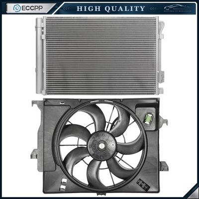 Electric AC Condenser Cooling Fan Kit For 12-13 Hyundai Accent 2012-2013 Kia Rio Foto 1 de 4