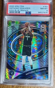 2020-21 Spectra - Asia Blue Orange Prizm #101 Anthony Edwards /49 - Picture 1 of 2